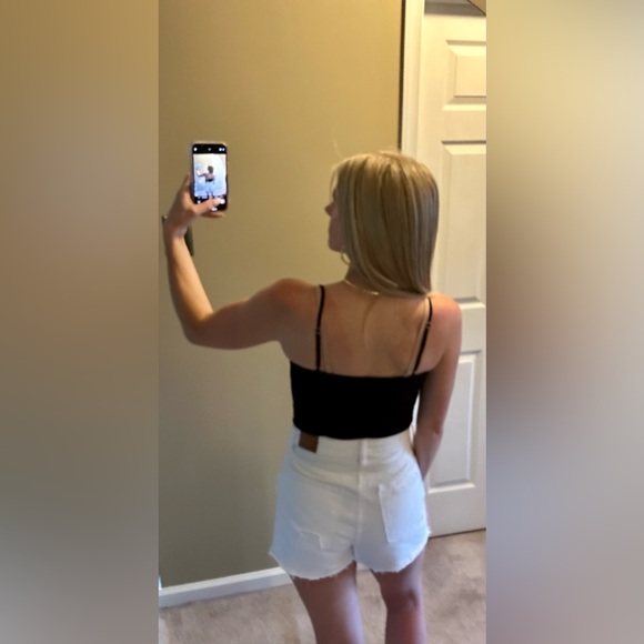 Intimately by Free People Black Seamless Ribbed Cross Front Camisole - Picture 8 of 11